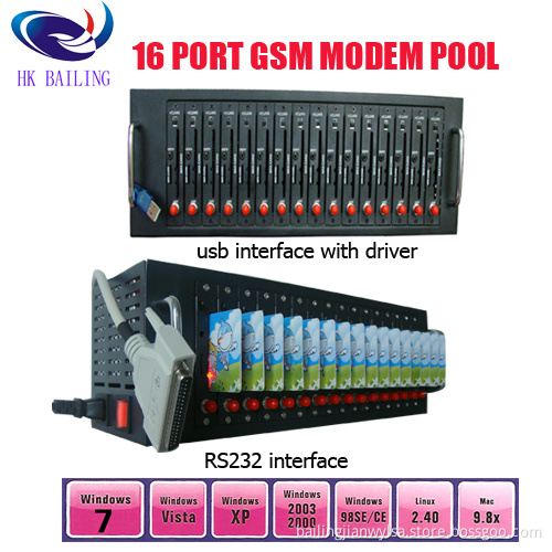 16 Port USB GSM Modem Pool